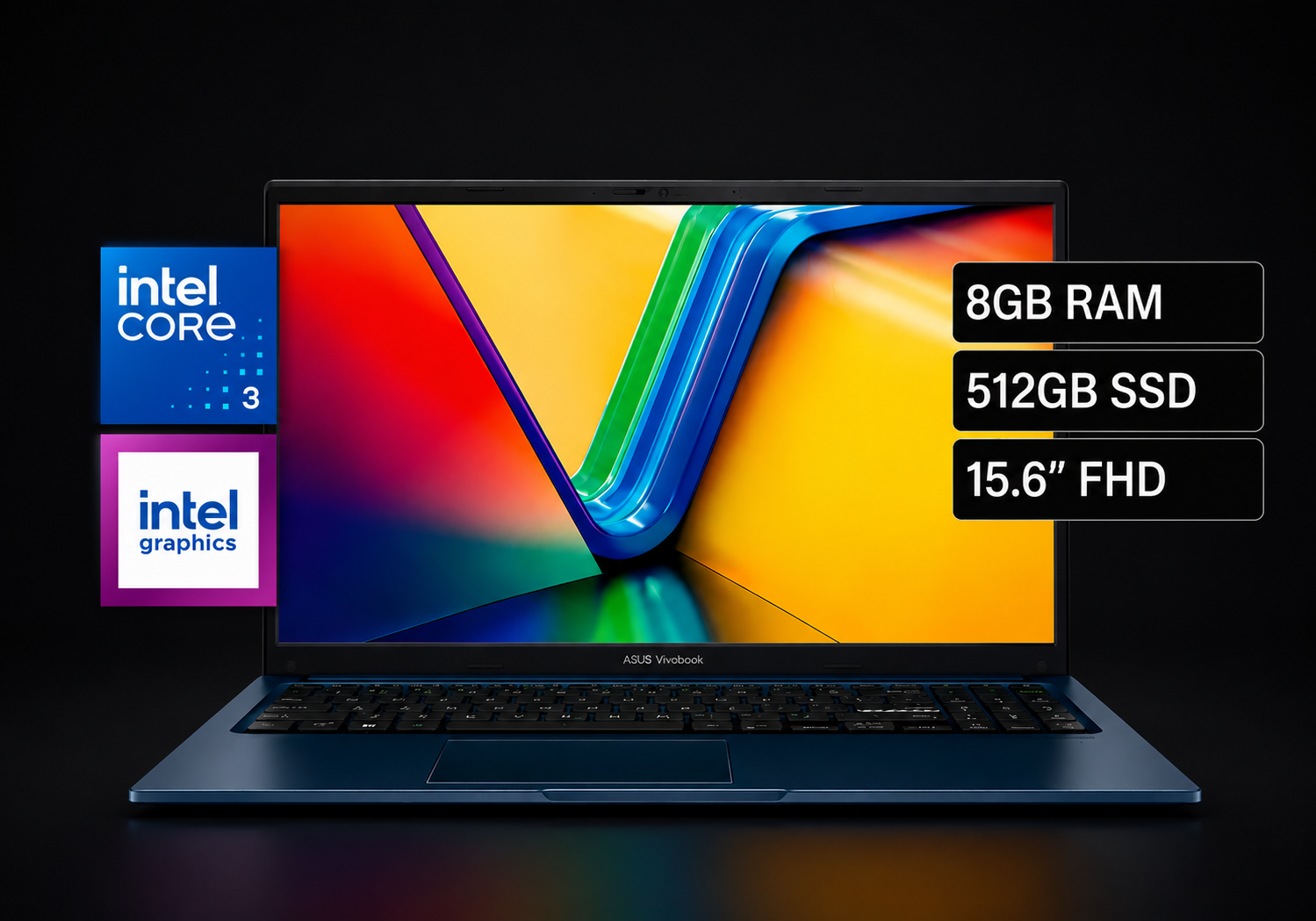 Laptop ASUS Vivobook 15 X1504VA-BQ4061 Intel Core 3 100U Ram 8GB Disco 512GB SSD Intel Graphics 15.6″ FHD Windows 11