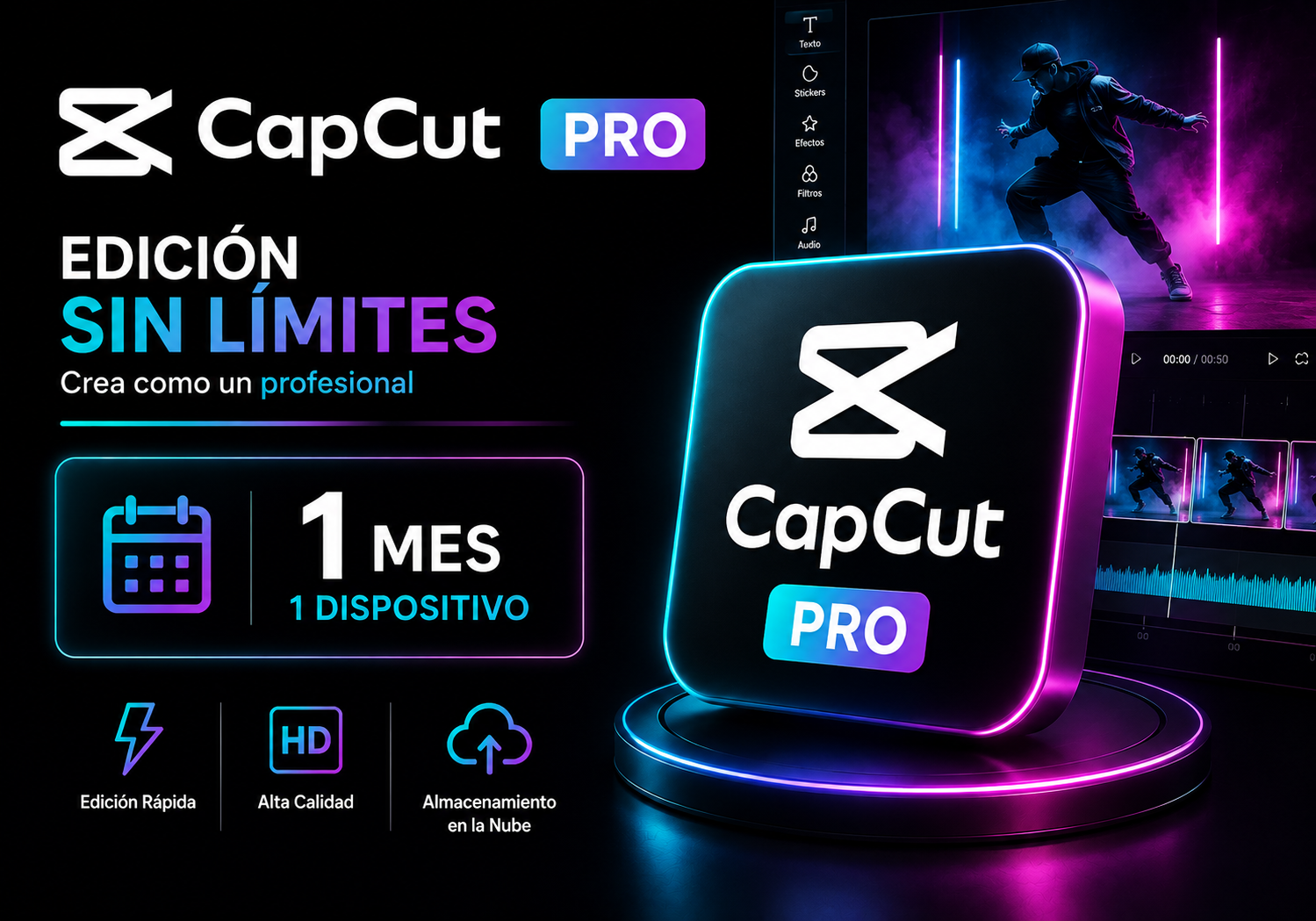 CapCut Pro 1 Mes 1 Dispositivo